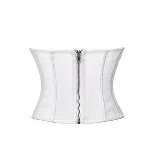 Retro Fantasies White Backless Strapless 11 Plastic Bones Zipper Underbust Corset N22677