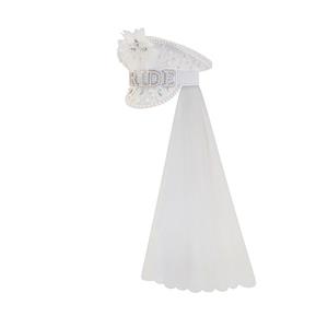 Fashion White Sequins Cosplay Halloween Bride Costume Top Hat and Veil J23306