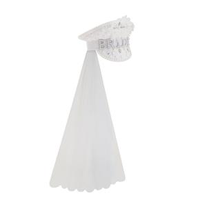 Fashion White Sequins Cosplay Halloween Bride Costume Top Hat and Veil J23306