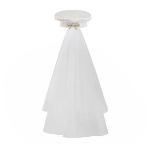 Fashion White Sequins Cosplay Halloween Bride Costume Top Hat and Veil J23308