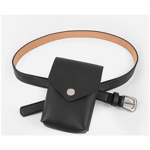 Fashion Waist Belt, Waist Belt with Pouch, Waist Pouch Fashion Belt Bags, Waist Belt for Women, Waist Belt with Mini Purse, Casual Travel Waist Belt, Black Girdle for Women, #N18202