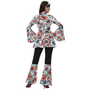 70s Hippie-Inspired Women's Festival Costume with Colorful Ethnic Patterns N23767