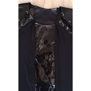 Men's Flirty Black Wet Look See-through Mesh Tight Shirt N14473