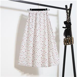 Casual Fashion Floral Print High Waist Flared Long Package Hip A-Line Skirt N21043