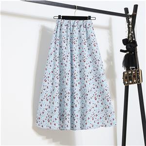 Casual Fashion Floral Print High Waist Flared Long Package Hip A-Line Skirt N21044