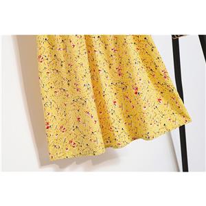 Casual Fashion Floral Print High Waist Flared Long Package Hip A-Line Skirt N21047
