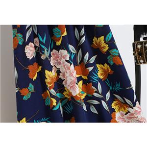 Casual Fashion Floral Print High Waist Flared Long Package Hip A-Line Skirt N21048