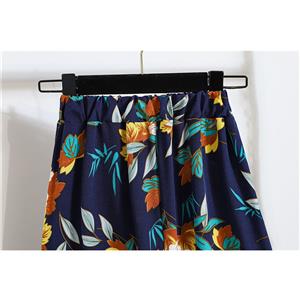 Casual Fashion Floral Print High Waist Flared Long Package Hip A-Line Skirt N21048