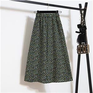 Casual Fashion Floral Print High Waist Flared Long Package Hip A-Line Skirt N21049