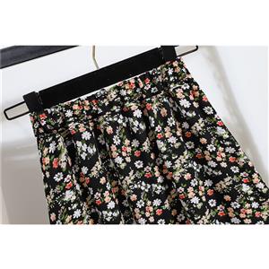 Casual Fashion Floral Print High Waist Flared Long Package Hip A-Line Skirt N21050
