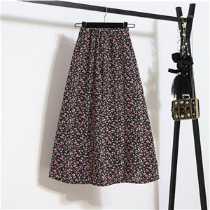 Casual Fashion Floral Print High Waist Flared Long Package Hip A-Line Skirt N21051