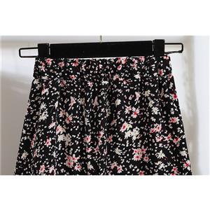 Casual Fashion Floral Print High Waist Flared Long Package Hip A-Line Skirt N21052