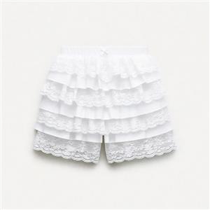 skort, mini skort, floral skort, ruffle hem skort, high waisted skorts, built-in shorts, skirt shorts, summer skort, retro fashion, A-line skort, women's skorts, casual skort, vacation outfit, lightweight shorts, ruffle skirt #HG23834