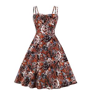 Lovely Floral Print Dress, Floral Print Cocktail Party Dress, Fashion Casual Office Lady Dress, Sexy Swing Dress, Plus Size Dress, Sexy OL Dress, Cocktail Party Dresses for Women, Sexy Spaghetti Straps Dress for Women, #N20273