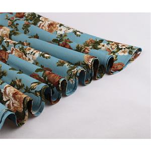 Sexy Floral Print Spaghetti Straps Sleeveless Backless High Waist Summer Party Swing Dress N20275