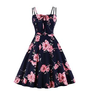 Lovely Floral Print Dress, Floral Print Cocktail Party Dress, Fashion Casual Office Lady Dress, Sexy Swing Dress, Plus Size Dress, Sexy OL Dress, Cocktail Party Dresses for Women, Sexy Spaghetti Straps Dress for Women, #N20279