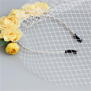 Fashion Yellow Flower Crown Fishnet Face Mask Party Headband MS17249