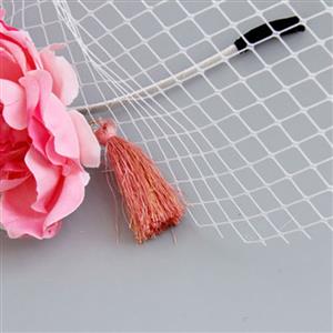 Fashion Red Flower Fishnet Face Mask Cosplay Party Headband MS17306