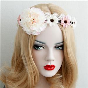 Vitage Girlly Flower Lace Crown Wedding Party Hair Clasp J12809