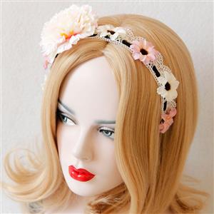 Vitage Girlly Flower Lace Crown Wedding Party Hair Clasp J12809