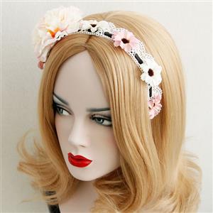 Vitage Girlly Flower Lace Crown Wedding Party Hair Clasp J12809