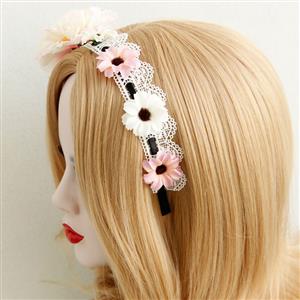 Vitage Girlly Flower Lace Crown Wedding Party Hair Clasp J12809