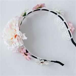 Vitage Girlly Flower Lace Crown Wedding Party Hair Clasp J12809