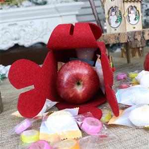 Creative Folding Red Elk Pattern Apple Gift Bag Christmas Decoration Accessory XT19860