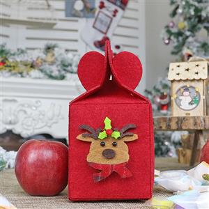 Creative Folding Red Elk Pattern Apple Gift Bag Christmas Decoration Accessory XT19860
