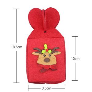 Creative Folding Red Elk Pattern Apple Gift Bag Christmas Decoration Accessory XT19860