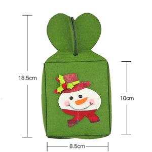 Creative Folding Green Snowman Pattern Apple Gift Bag Christmas Decoration Accessory XT19861