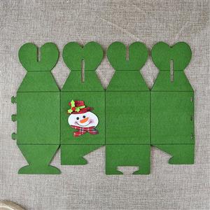 Creative Folding Green Snowman Pattern Apple Gift Bag Christmas Decoration Accessory XT19861