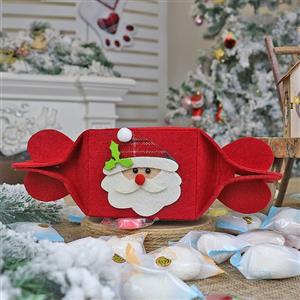 Creative Folding Red Santa Claus Pattern Candy Gift Bag Christmas Decoration Accessory XT19862