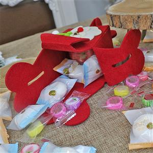 Creative Folding Red Santa Claus Pattern Candy Gift Bag Christmas Decoration Accessory XT19862