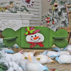 Creative Folding Green Snowman Pattern Candy Gift Bag Christmas Decoration Accessory XT19864