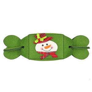Creative Folding Green Snowman Pattern Candy Gift Bag Christmas Decoration Accessory XT19864