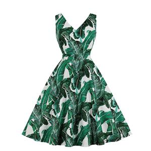 Fashion Dinner Dress, Sexy Sleeveless Party Dress, Sexy High Waist Dress, Simple Summer Dresses for Women, Printed Dress#N19145