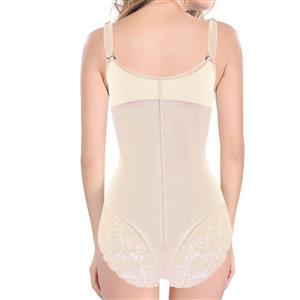 Women's Complexion Spaghetti Straps Front Zipper Butt Lifter Shapewear Thigh Slimmer PT23262