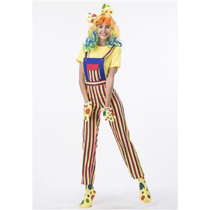 Women's Funny Circus Clown Suits Set Adult Costume N14766