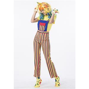 Women's Funny Circus Clown Suits Set Adult Costume N14766