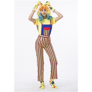 Women's Funny Circus Clown Suits Set Adult Costume N14766