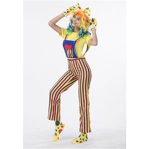 Women's Funny Circus Clown Suits Set Adult Costume N14766