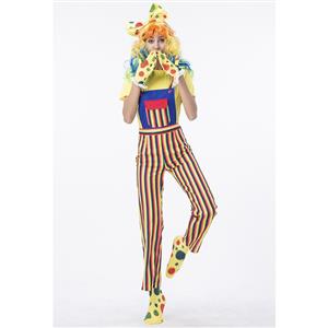 Women's Funny Circus Clown Suits Set Adult Costume N14766