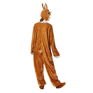 3pcs Unisex Funny Elk Animal Bodysuit Pajama Adult Cosplay Halloween Costume N20734