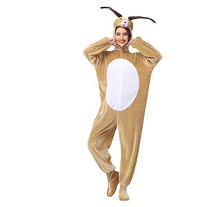 2pcs Funny Goat Animal Jumpsuits Pajama Adult Cosplay Halloween Costume N23243