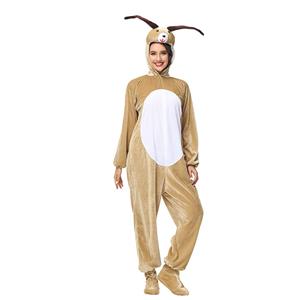 2pcs Funny Goat Animal Jumpsuits Pajama Adult Cosplay Halloween Costume N23243