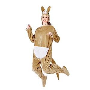 3pcs Unisex Funny Kangaroo Animal Bodysuit Pajama Adult Cosplay Halloween Costume N20732