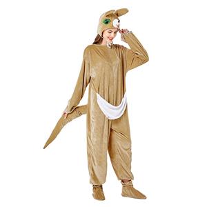 3pcs Unisex Funny Kangaroo Animal Bodysuit Pajama Adult Cosplay Halloween Costume N20732