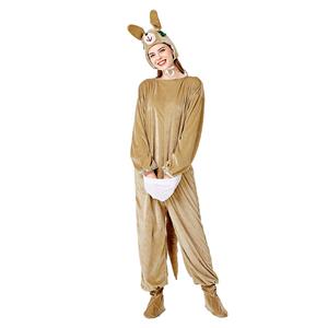 3pcs Unisex Funny Kangaroo Animal Bodysuit Pajama Adult Cosplay Halloween Costume N20732