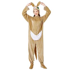 3pcs Unisex Funny Kangaroo Animal Bodysuit Pajama Adult Cosplay Halloween Costume N20732